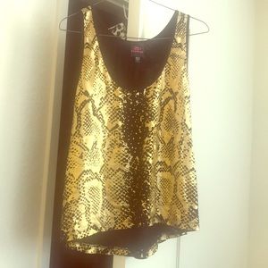 Bebe black and gold snakeskin tank